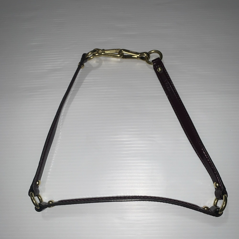 Coach Purse Replacement Bag Strap Burgundy Patent Leather Gold Tone Hardware